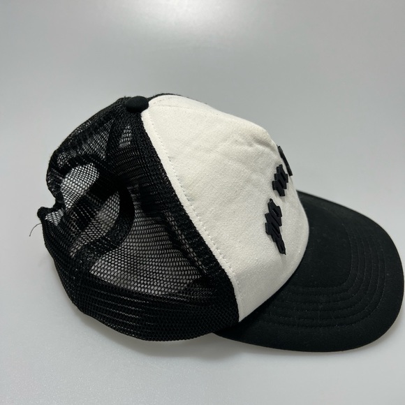 Palm Angels Curved Logo Trucker Hat Mesh Cap White Black - Picture 4 of 7